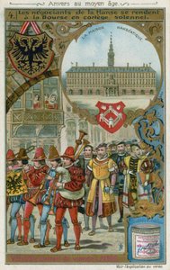 Handelsmenn fra Hanseatic League tar veien utvekslingen i høytidelig prosesjon av European School